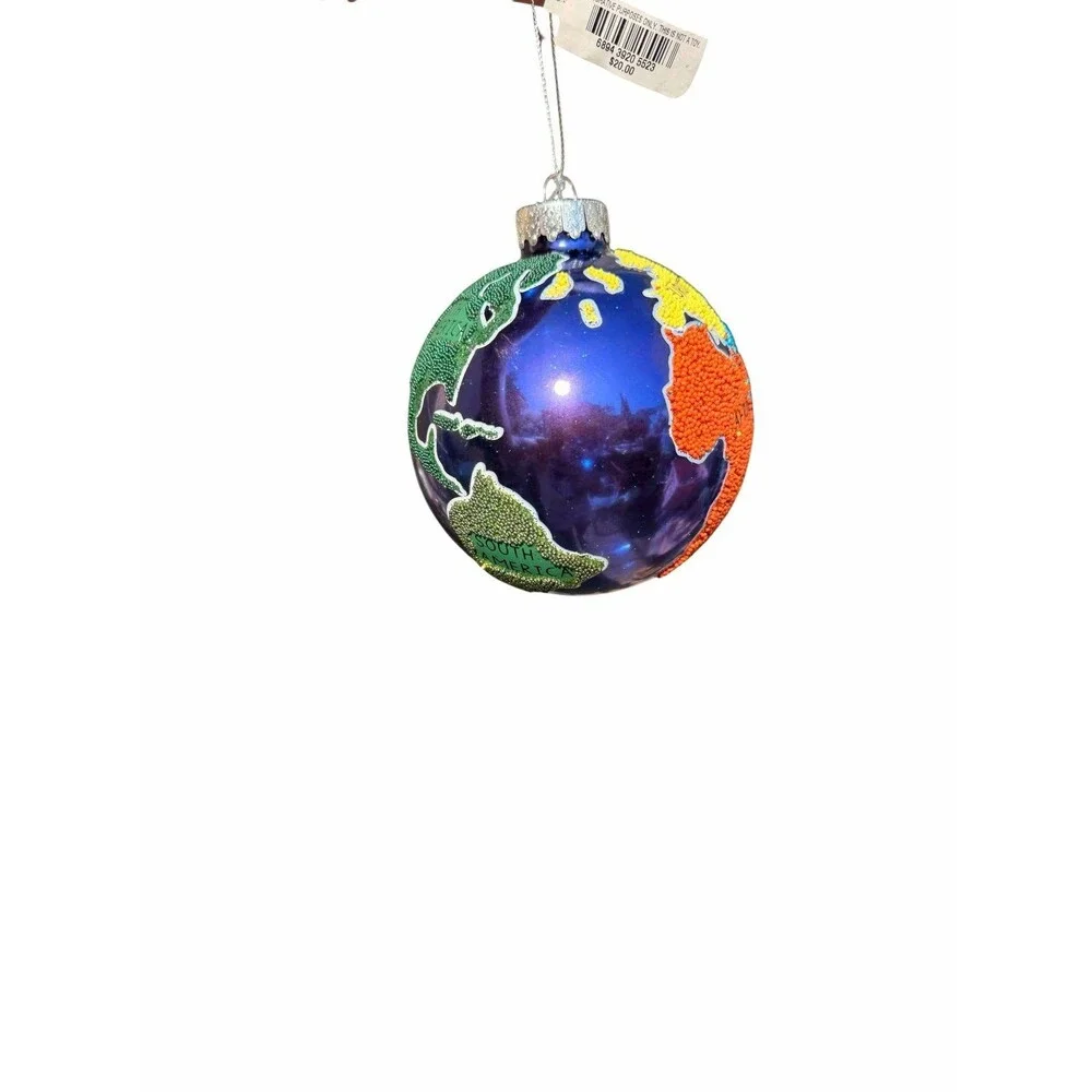 Holiday Lane World Traveler Color Beaded Globe Christmas Ornament